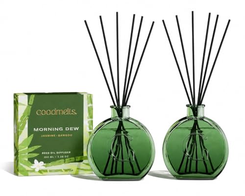 Image of Morning Dew Reed Diffuser Set (Pack of 2) | 200 ml with 12 Fiber Reed Sticks | Long-Lasting Home Fragrance (Up to 60 Days) | Air Freshener for Home, Bedroom & Office | Ideal for Gifting