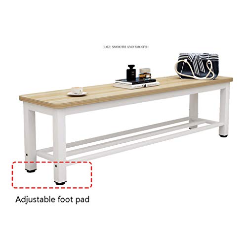 Taburete largo negro de 60 cm y 2 capas para zapatos y sofa 6