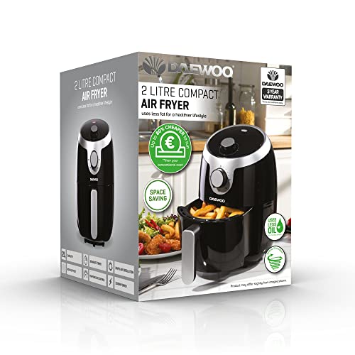 Daewoo SDA1599 2L Single Pot Air Fryer met snelle luchtcirculatie en 0-30 minuten timer, 80-200 °C temperatuurbereik en bescherming tegen oververhitting, afneembare bakplaat en antislipvoeten, zwart - Afbeelding 6
