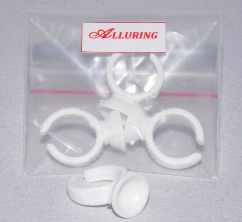 Qty 35 Alluring Disposable Glue Rings & Cups, Adhesive Pigment Holders Eyelash Extensions