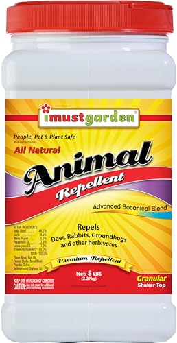 I Must Garden Deer, Rabbit and Groundhog Repellent: All-Weather Granular Formula – 2.5lb Shaker...