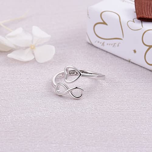 925 Sterling Silver Inspirational Jewelry Rings Adjustable Ring Personality Encouragement Gift for Teens Women2