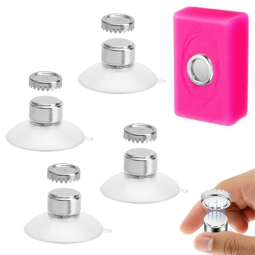 Porte Savon Aimanté Ventouse Magnetique 4 Pièces Puissant pour Savon Solide, Support en INOX 304 pour Douche et Salle de Bain, Adhérence Forte