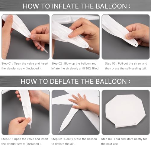 Image of PartyWoo White Star Spike Balloons 10pcs Explosion Foil Mylar Balloons