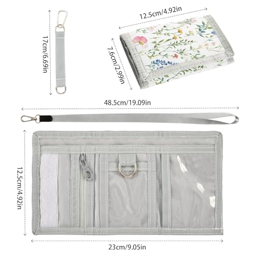 ALAZA Kids Wallets for Boys Girls Toddler Trifold Wallet Children Small Green Flower Grass with Zipper Coin Pocket3