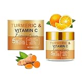 Kurkuma-Gesichtscreme mit Vitamin C,Vitamin C Creme,Feuchtigkeitsspendende Creme,Straffende Anti-Aging CremesStraffende Feuchtigkeitspflege für Alle Hauttypen (1)