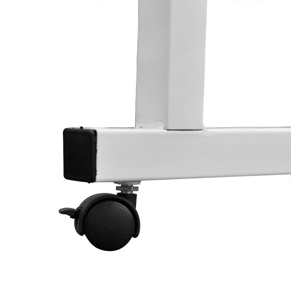 DlandHome 80 * 40 cm Ajustable Mesa de Ordenador Portatil con Ruedas Sofá Mesa Mesas de Centro,con Ranura para Tableta, Arce