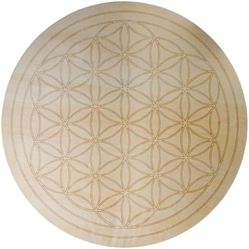 Large Flower of Life Wood Grid Board - Large 12 inch Sacred Geome...