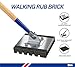 Bon Walking Rub Brick with Dual 20-Grit Fluted Silicone Carbide Bricks and Aluminum Brace Featuring Flip Flop Bracket – 8 in. x 7 in. Concrete Dressing and Surface Preparation Tool