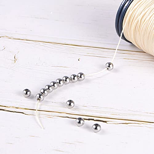 sourcing map 20 Stück 6mm Edelstahl Kugeln mit 2mm Loch Runde Durchbohrte Metallkugeln Schmuckperlen für DIY Handwerk Silber Ton