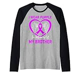 i wear purple in memory of my brother alzheimer graphic maglia con maniche raglan