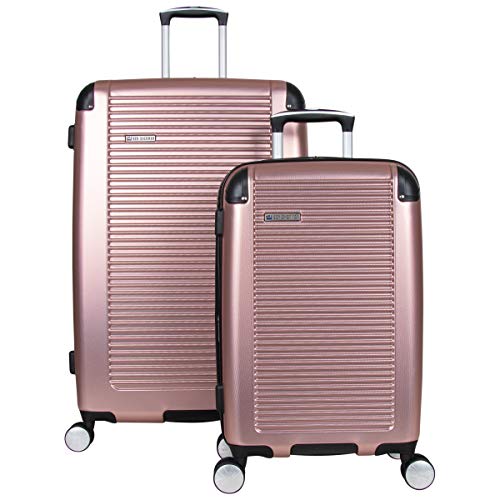 Ben Sherman Norwich Luggage Collection Lightweight Hardside Pet Expandable 8-Wheel Spinner Travel Suitcase Bag, Rose Gold, 2-Piece Set (20  28 )