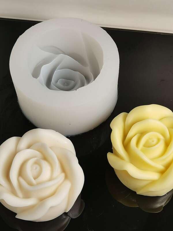 MATIN 3D Rose Flower Silicone Mold – Bloom-Shaped Mould for Chocolate, Cupcakes, Jelly, Cookies, Candy, Pastries & DIY Soap Making –(White)