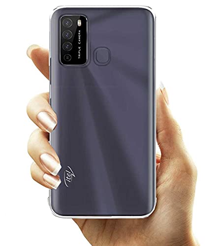 Image of Soft Flexible Silicone Back Cover Itel Vision 2, Transparent Case + Screen Guard