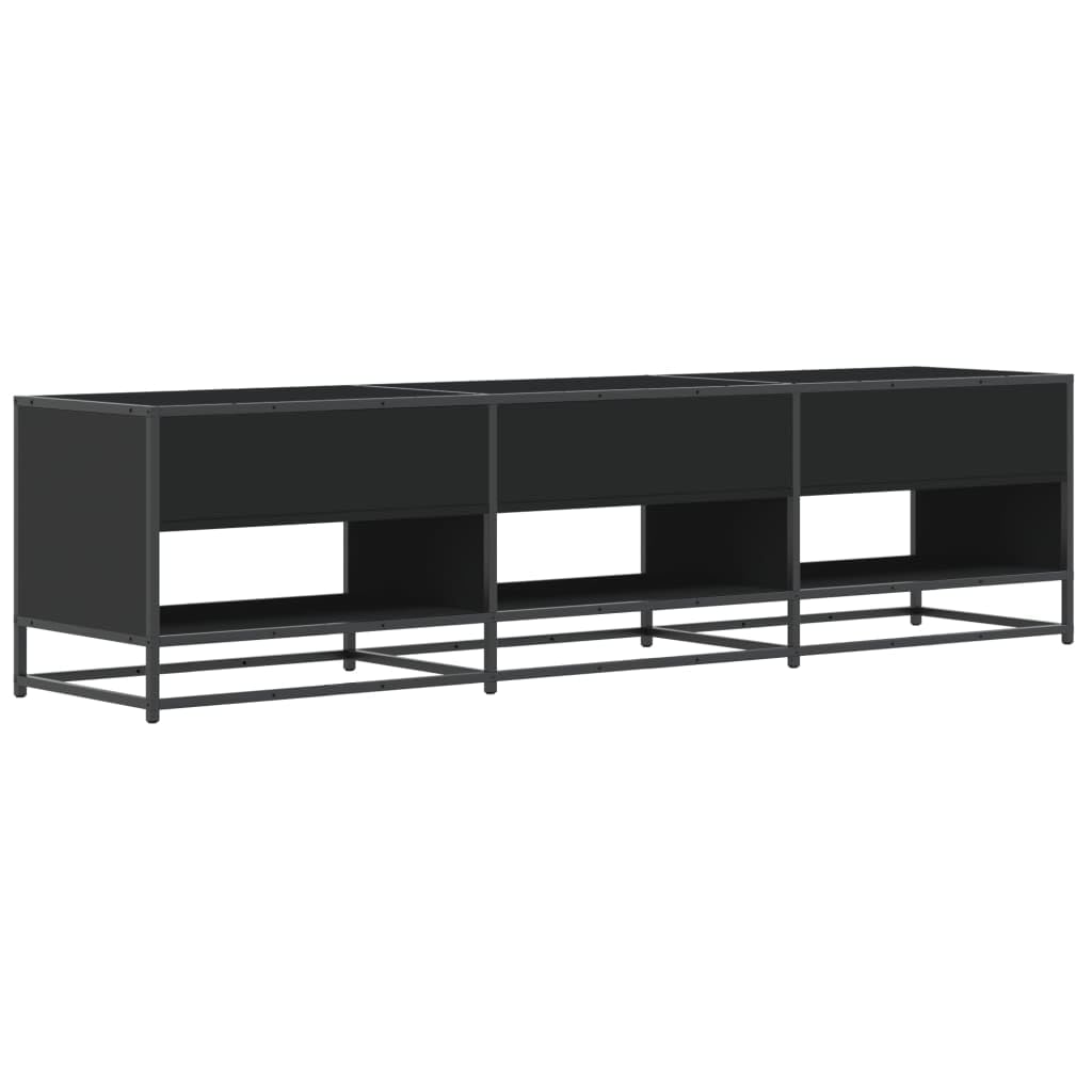 Mobile TV nero, 180 x 40 x 46 cm, con struttura in metallo