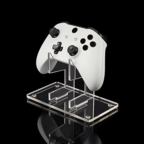 Image of AHANDMAKER Universal Controller Holder, Transparent Acrylic Game Controller Display Stand, Detachable Gamepad Desktop Stand for Display and Organization, Monolayer (Pack of 2)