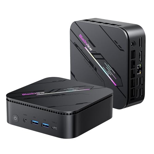 Blackview MP100 Pro Mini PC, Intel i5 12450H (hasta 4.4GHz), DDR4 16GB (hasta 64GB) RAM 512GB (hasta 2TB) PCIE 4.0 SSD M.2, Triple Pantalla 4K, Windows 11 Pro, WiFi 6, Bluetooth 5.2, 3 años garantía