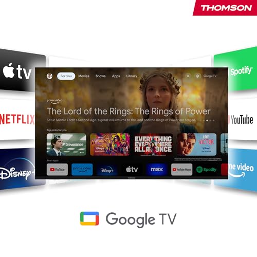 Image of THOMSON Google TV Go Cast 150, 4K UHD Streaming Dongle, Dolby Atmos, Dolby Digital+, Voice Control, Googlecast, SDRAM 2GB, Flash 8GB, Multiplug Power Adapter