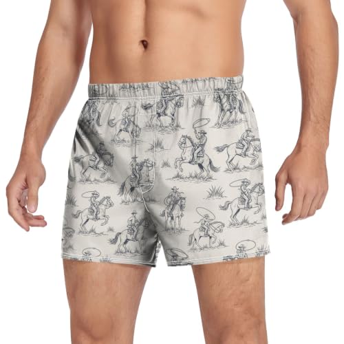 Image of Men's Boxer Shorts Cotton Loose Underwear with Button Fly