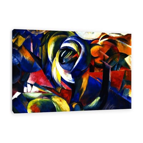 Impression sur toile cubisme The Mandrill tableau abstrait de 70x105cm avec cadre intérieur