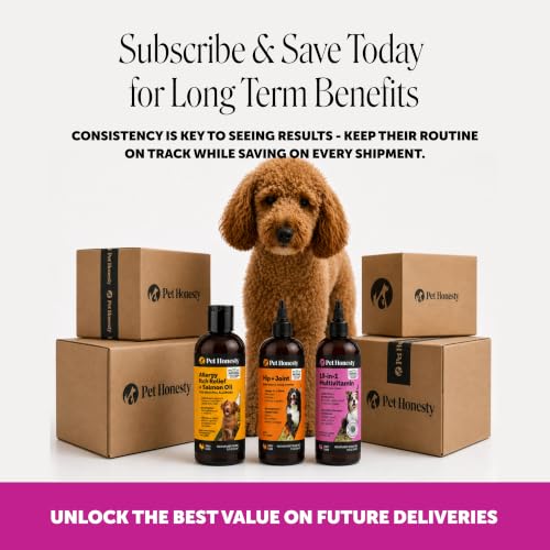 Image of Liquid Multivitamin for Dogs with Salmon Oil - Omega 3 Fish Oil Food Topper Bone Broth Supplement - Daily Dog Vitamins for Allergy Itch Relief, Coat Health, Gut Digestion + Joints (12 oz)