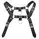 Herren Punk Body Brust Harness Männer Leder Brust Geschirr,Gothic Männer Kleidung Bandage Kostüme Herren Sexy Sklave Clubwear,BDSM Fesseln Schultergurt,Sexspielzeug für Paare Extrem Sex Spiele