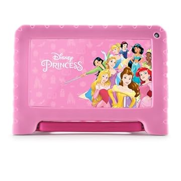 Tablet Multi Princesas 4GB RAM + 64GB Armazenamento + Tela 7 pol + Case + Wi-fi + Android 13 (Go edition) + Processador Quad Core - NB418