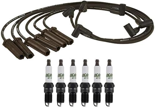 GM OE Ignition Wire Set & 6 0.06" Spark Plugs Kit For Buick 3.8 V6 L36