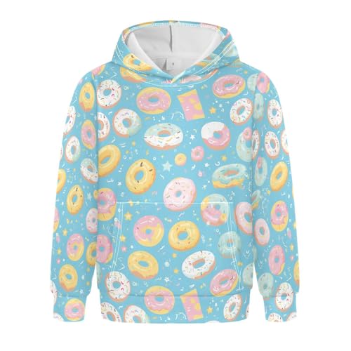 KLL Donuts Background Toddlers and Girls' Sweatshirt Long Sleeve Hoodie Kangaroo Pocket