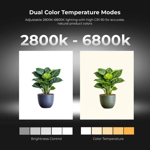 Image of Digitek (DPLB 4040) Professional 40cm Photography LED Light Box, 30W Dual Bi-Color LED Panels, 2800K-6800K, 90 CRI, 0-100% Dimming, 6 Color PVC Backgrounds, Shadow-Free Shooting for Camera & Phone