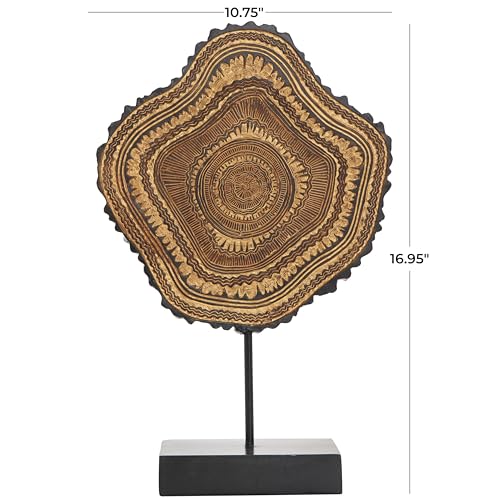 Estatua decorativa tribal de resina con base negra 11 x 3 x 17 in miniatura 6