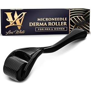 Derma Roller for Skin, Hair & Beard – Women and Men Titanium Microneedling Roller for Face & Scalp, Safe & Easy to Use 0.25mm