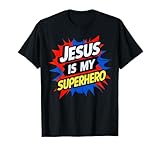 Jesus Is My Superhero Christian God Religious Comic Kids Boy T-Shirt