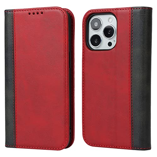 Housse iPhone 13 Mini rouge format folio en cuir PU pour simplifier vos sorties - 2
