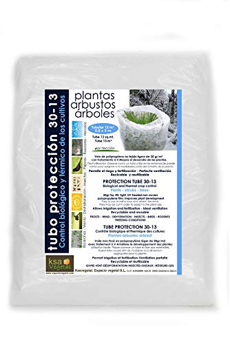 Espacio Vegetal Malla ANTIHELADA 30gr.Tubular 13 Metros Cuadrados con un diámetro de 0,8 x 5,0 m .Protege de Bajas temperaturas Plantas y arbustos.