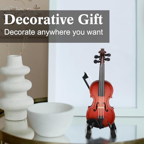EASTROCK Mini Violin Model 3.15inches, Mini Musical Instrument Model Music Lover Gift - Thumbnail 3