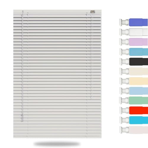 Persiana de Aluminio Anchos de 26 a 190 cm, Lamas de 25 mm Persianas Venecianas, Privacidad Persiana Veneciana para Ventanas, Ajustable Protector de Luz, para Hogar y Oficina(Gris)
