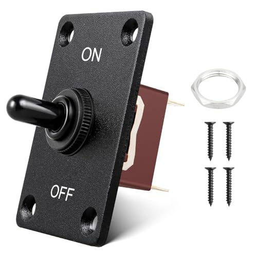 Image of Anina Waterproof Toggle Switch 12V DC 30A Heavy Duty 2 Pin SPST ON /Off with Mounting Panel for Car Marine Boat