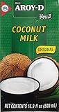 Aroy-D 100% Coconut Milk 16.9 Fluid Ounce (500ml), Pack of 12