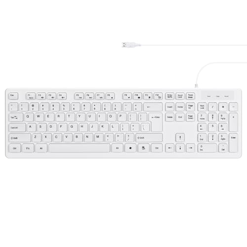 M MC Saite MCSaite Wired White USB 104 Keys Computer...