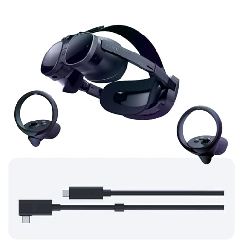 HTC Vive XR Elite Headset with Controllers + Wired Streaming Cable