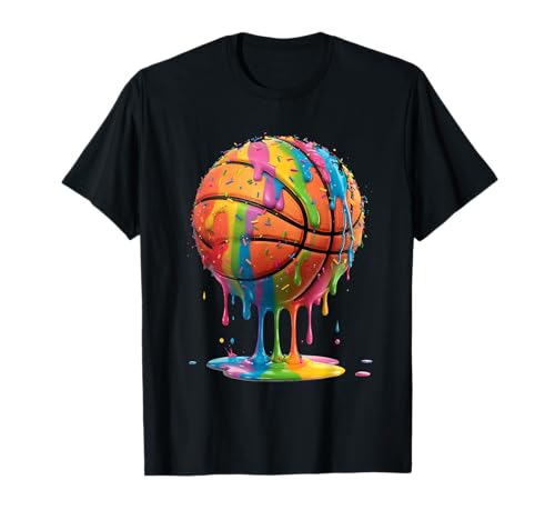 Basketball Drip Ice Cream Dripping Graffiti Splash Player T-Shirt