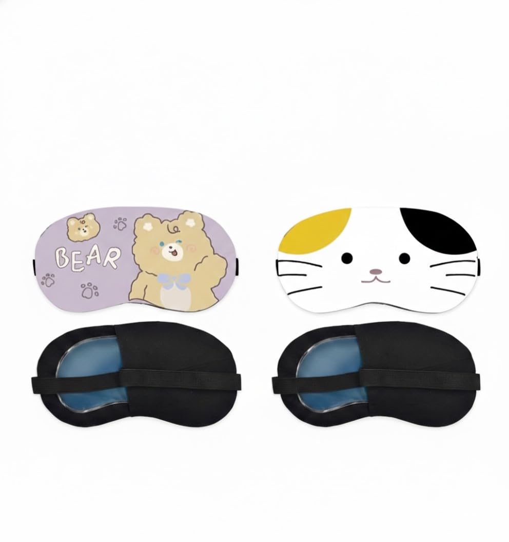 Luxurious Cooling Gel Eye Mask (Pack of 2) Cold Therapy Sleeping Mask for Puffy Eyes, Dark Circles, Stress & Headache Relief | Adjustable Stretch Strap for Men, Women & Kids-image-8