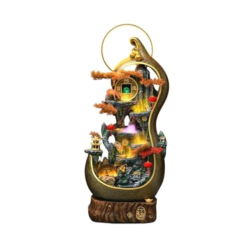 Jingzai202405 Indoor Floor Fountain Creative Gourd Rockery, Flowing Water Circulation Fountain, Wealth Attracting Ornament, Floor to Ceiling Water Landscape Decoration Water Fountain