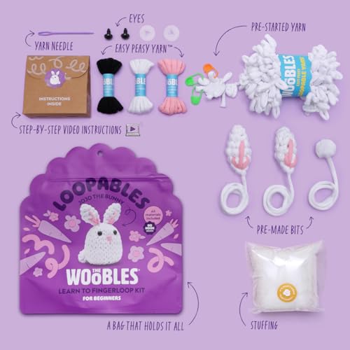 Image of The Woobles Loopables Crochet Kit for Beginners+ (JoJo the Bunny)