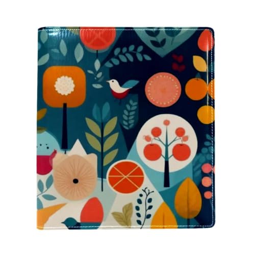 Funda de libro geométrica de piel sintética reusable para cuadernos 9.8x11 pulgadas