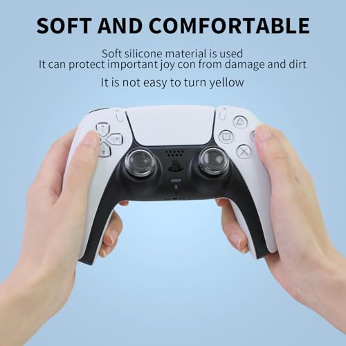 Image of PERFECTSIGHT Liquid SiliconeThumb Grip Caps for Switch 2 2025, PS5, PS4, Xbox Series X /S, Xbox One, Switch PRO Controller, 4PCS Soft Analog Thumbsticks Grips Joystick Cover Set (Clear)