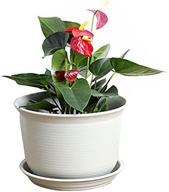 AODEW Round Flowerpot Plant Pot Flower Seedlings Nursery Pot for Indoor Outdoor Large thick Plant Flower Pot with Pallet Home Garden Decoration