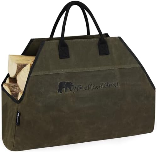 Amazon.com: INNO STAGE Heavy Duty Wax Canvas Log Carrier Tote,Large ...