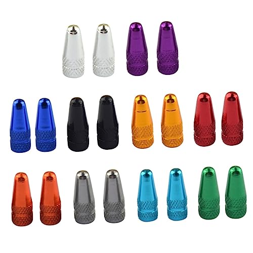 Abaodam 20Pcs Anodized Aluminum Alloy Bike Tire Valve Caps Durable Covers Leakage Stylish Design for Bikes Cars and Motorcycles